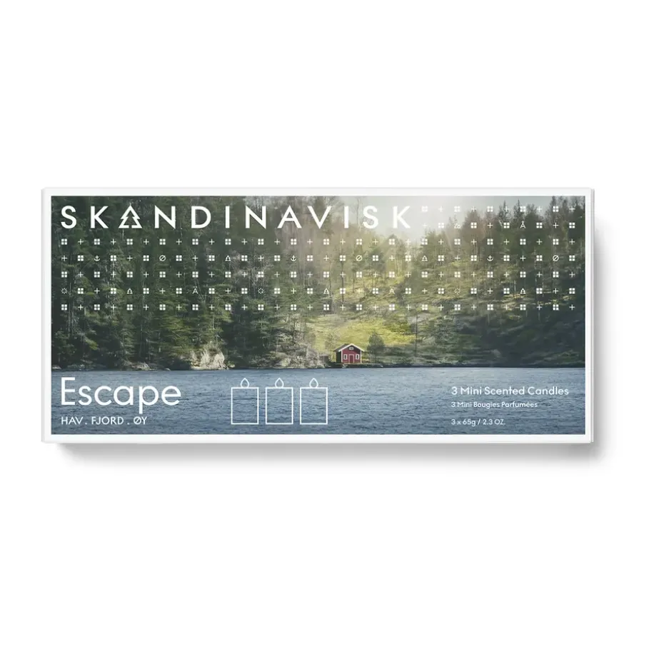 ESCAPE mini scented candle gift set 3 pieces, 65 g