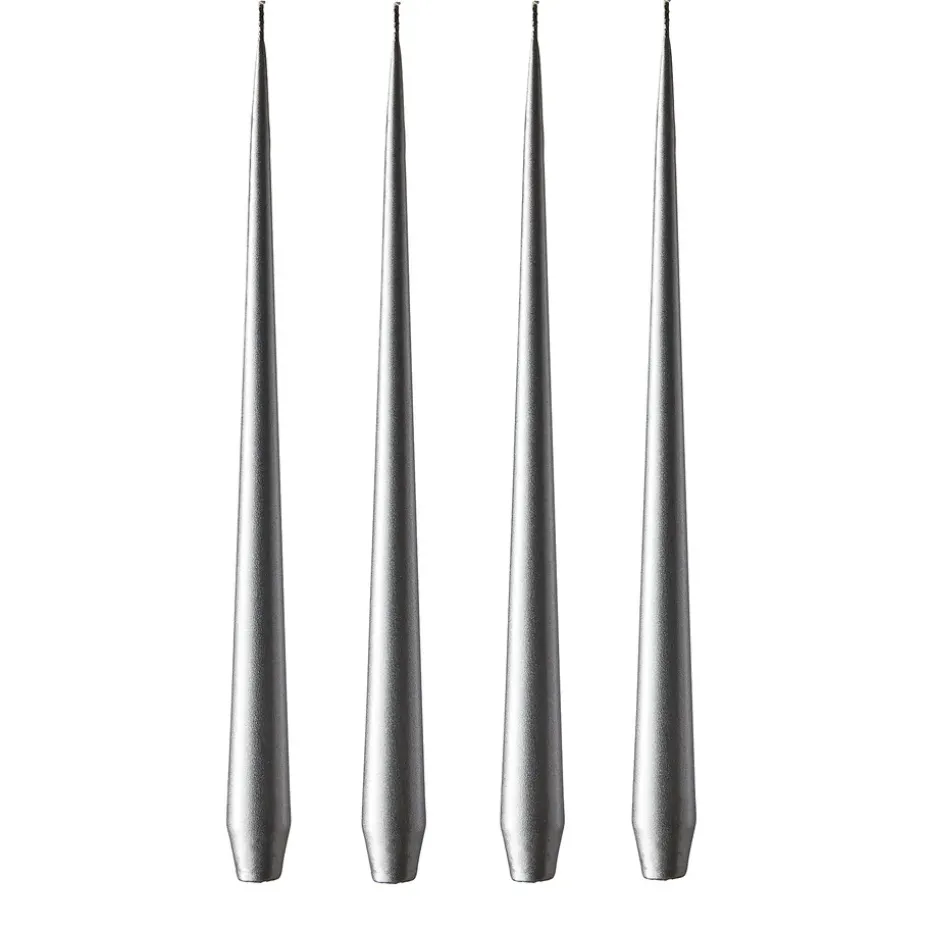 ester & erik candle 32 cm 4-pack metalic, Silver