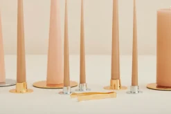 ester & erik candle sticks smooth 2-pack, Gold