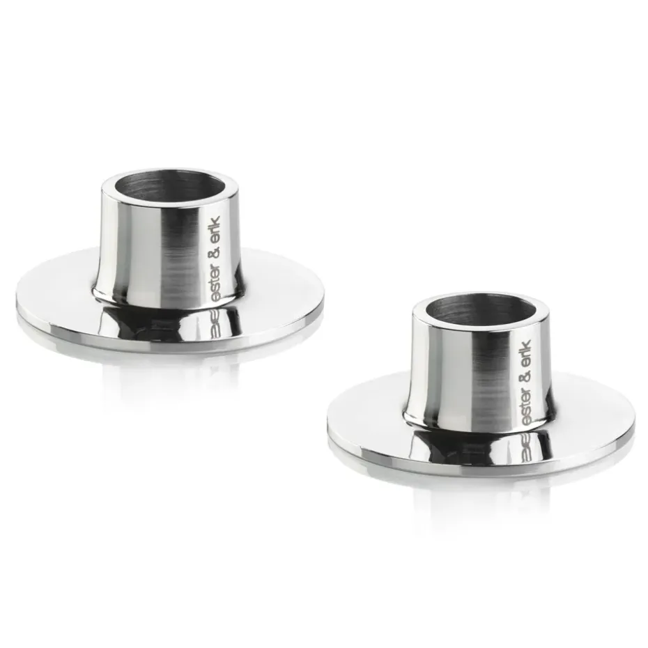 ester & erik candle sticks smooth 2-pack, Stainless steel