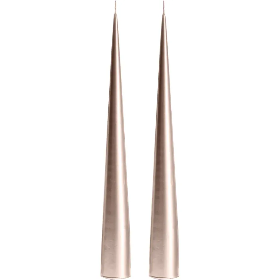 ester & erik cone candles 34 cm 2-pack metallic, Champagne 94