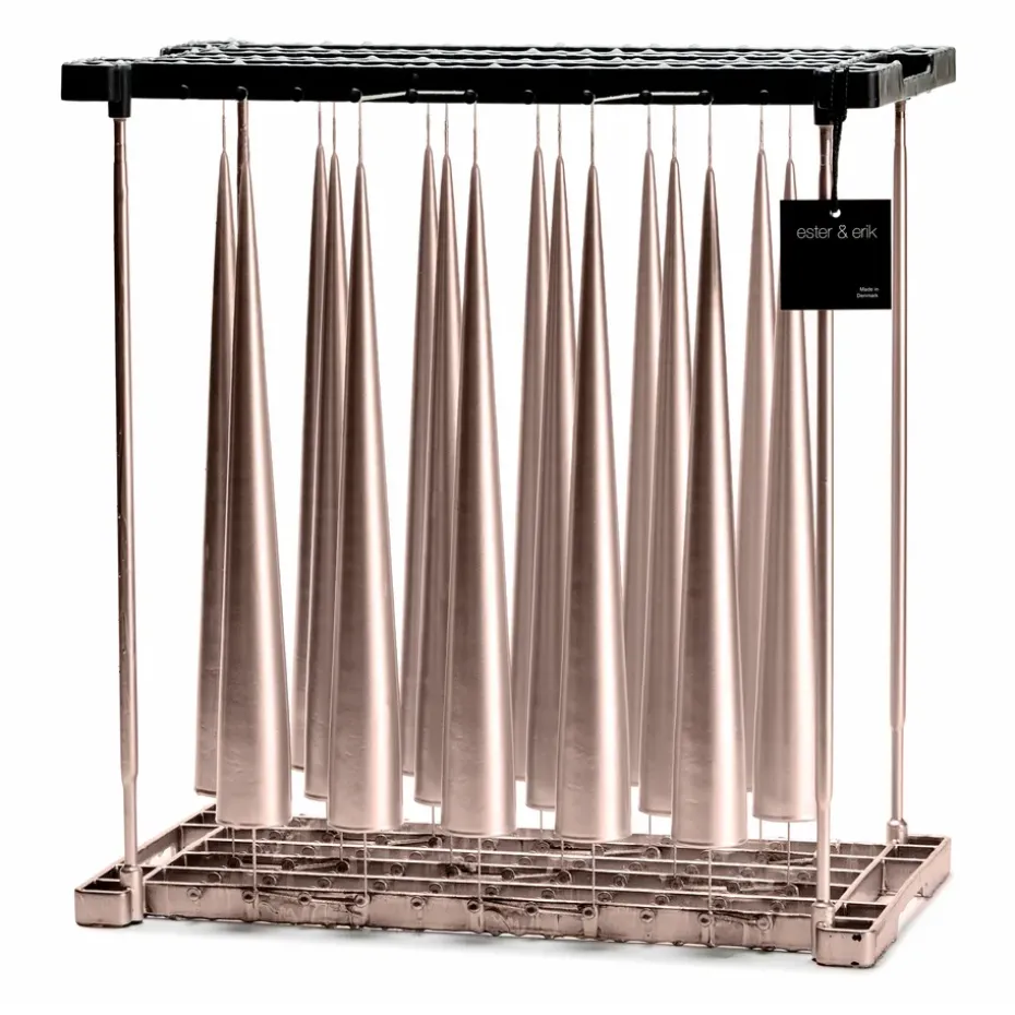 ester & erik cone candles 34 cm 2-pack metallic, Champagne 94