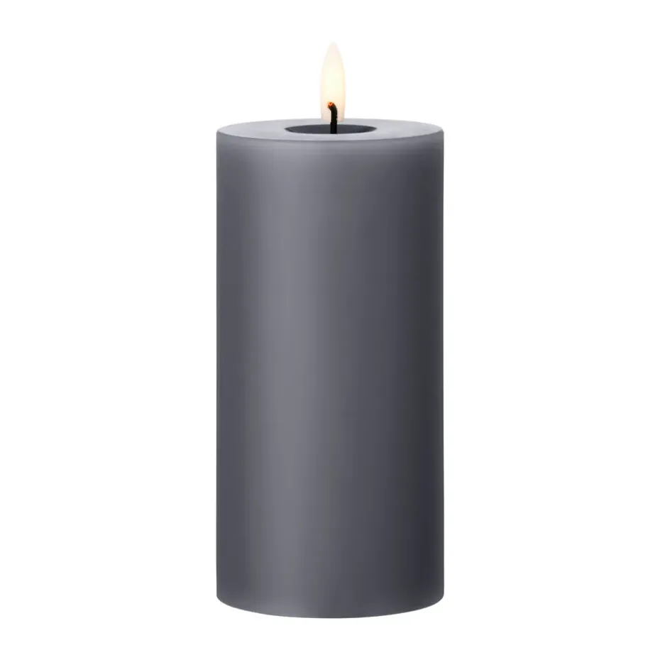 ester & erik pillar candle LED, 74 Dark Slate, 15 cm