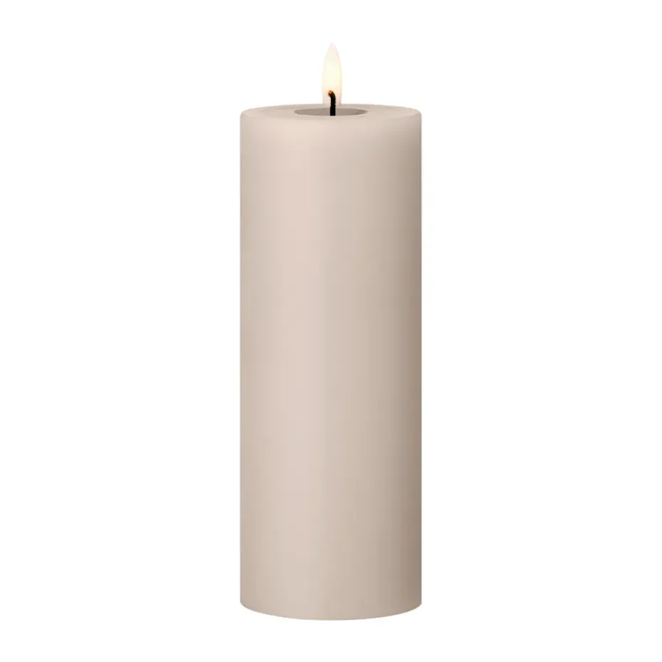 ester & erik pillar candle LED, 22 Linen Grey, 20 cm
