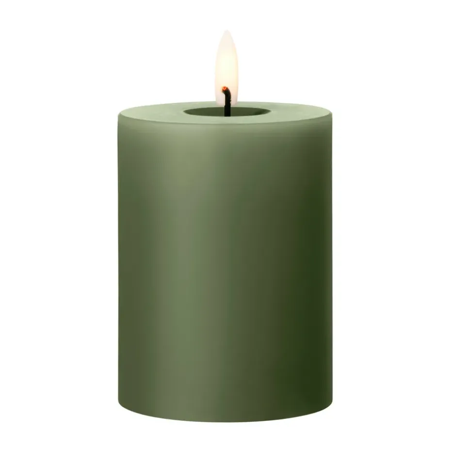 ester & erik pillar candle LED, 70 Green Soil, 10 cm