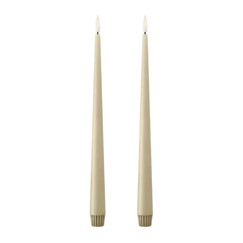 ester & erik taper candle LED 2-pack, 14 Pale ginger , 30 cm
