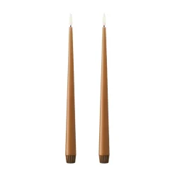 ester & erik taper candle LED 2-pack, 23 Raw Toffee , 30 cm