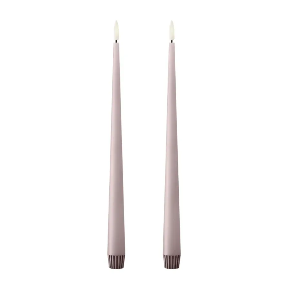ester & erik taper candle LED 2-pack, 52 Soft Rose , 30 cm