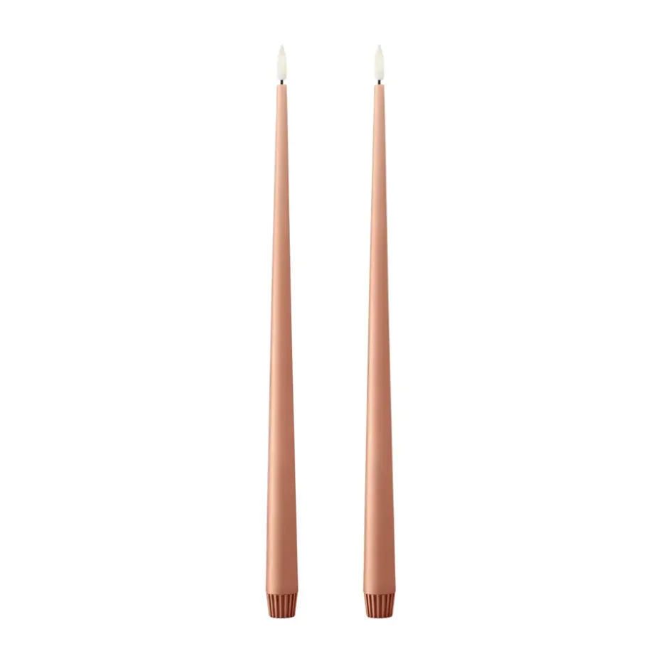 ester & erik taper candle LED 2-pack, 20 Rosy caramel, 40 cm