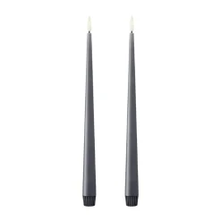 ester & erik taper candle LED 2-pack, 74 Dark Slate , 30 cm