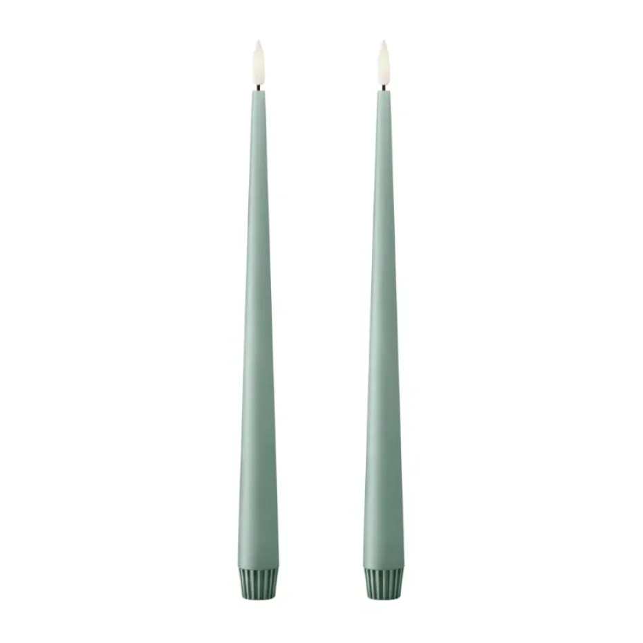 ester & erik taper candle LED 2-pack, 67 Jade stone , 30 cm