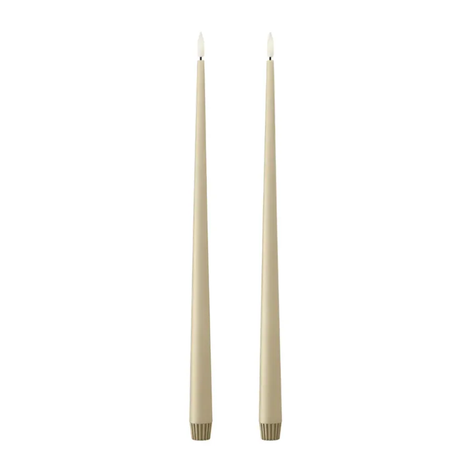 ester & erik taper candle LED 2-pack, 14 Pale ginger, 40 cm