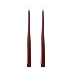 ester & erik taper candle LED 2-pack, 44/2 Deep Wine , 30 cm