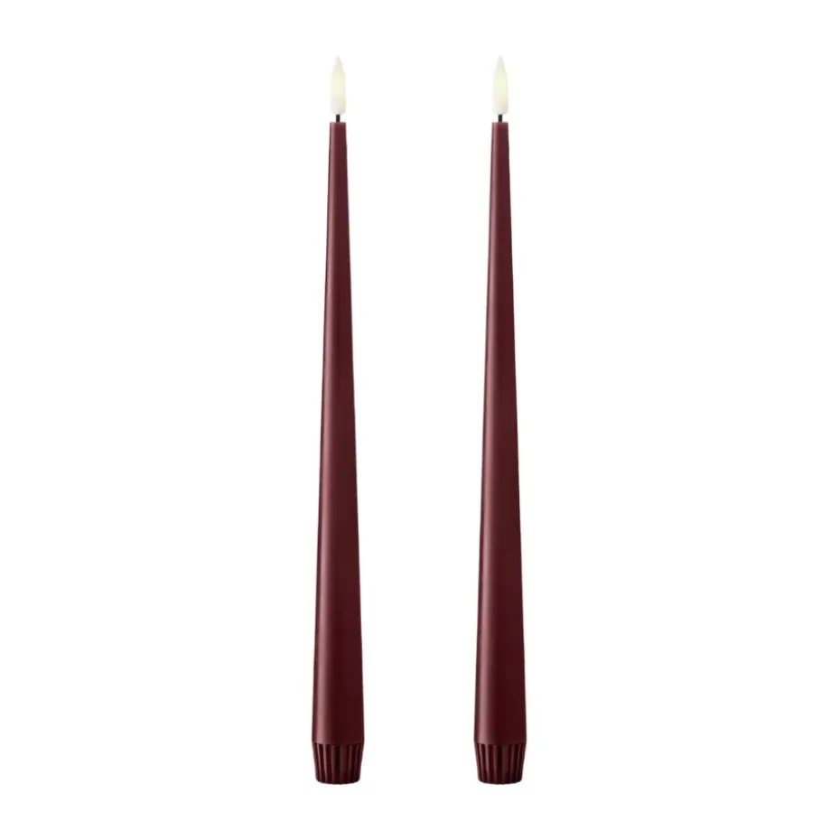 ester & erik taper candle LED 2-pack, 44/2 Deep Wine , 30 cm