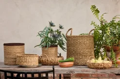 Esther cylinder storage basket with handle 2-pack, Natural