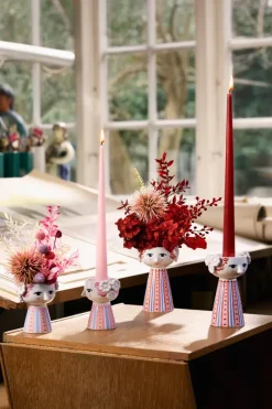 Eva candlestick 9,5 cm, Pink