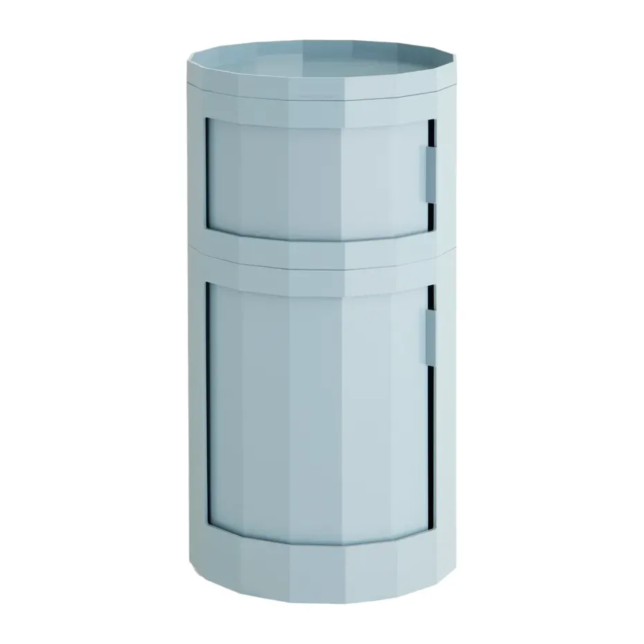 Facet Cabinet 110 side table, Misty blue