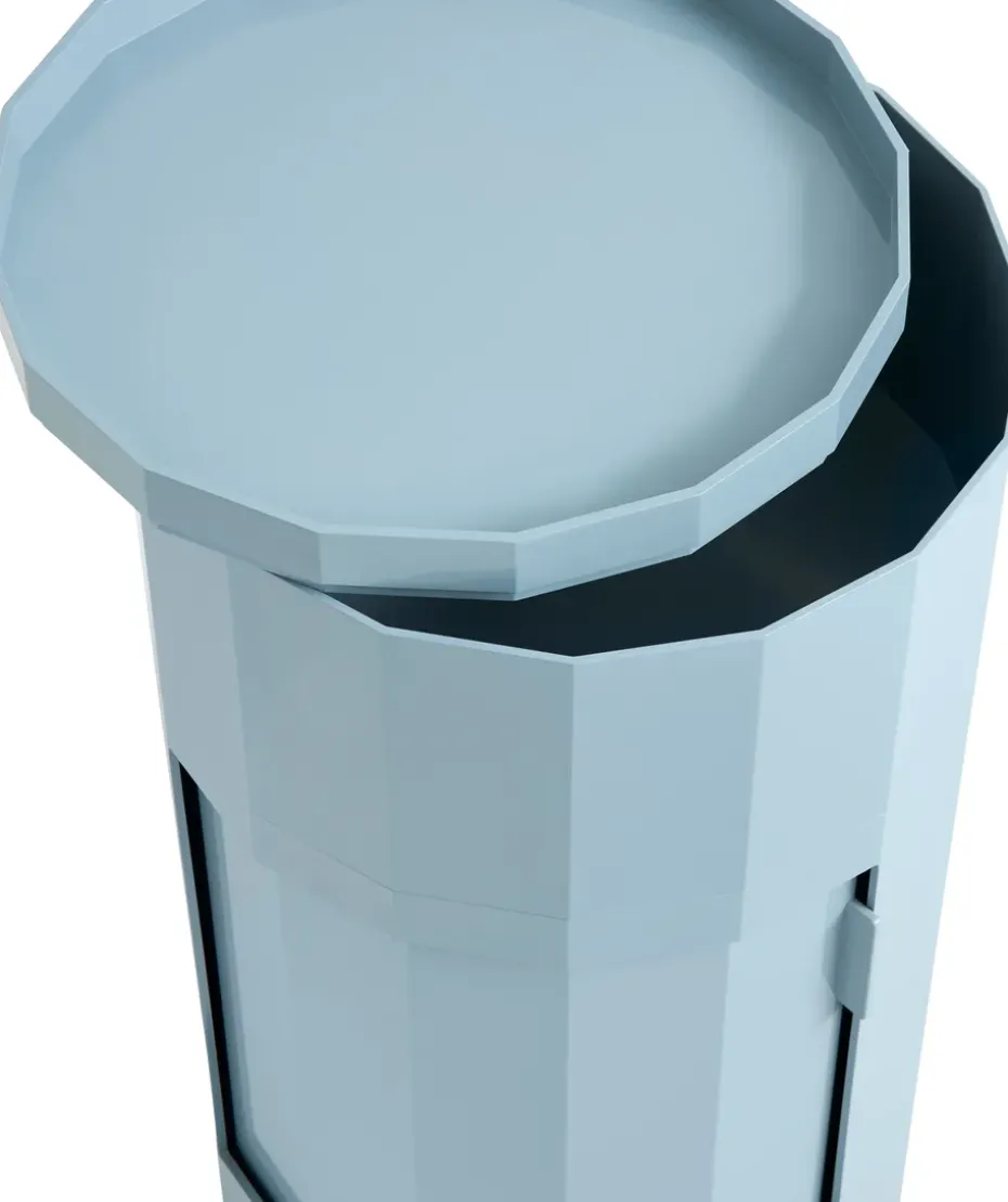Facet Cabinet 110 side table, Misty blue