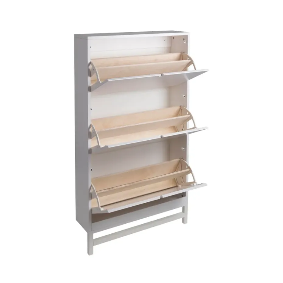 Falsterbo shoe storage, white, 3 compartment