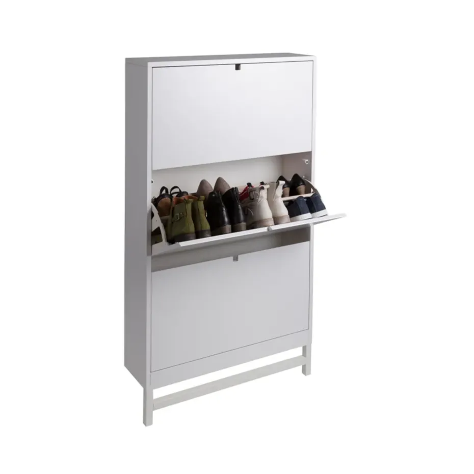 Falsterbo shoe storage, white, 3 compartment