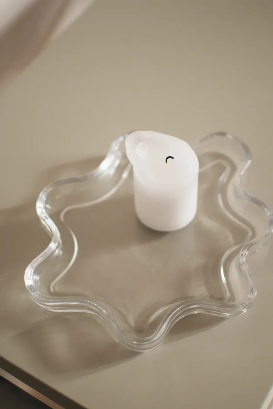 Filter decorative tray, Clear, Ø22x2 cm