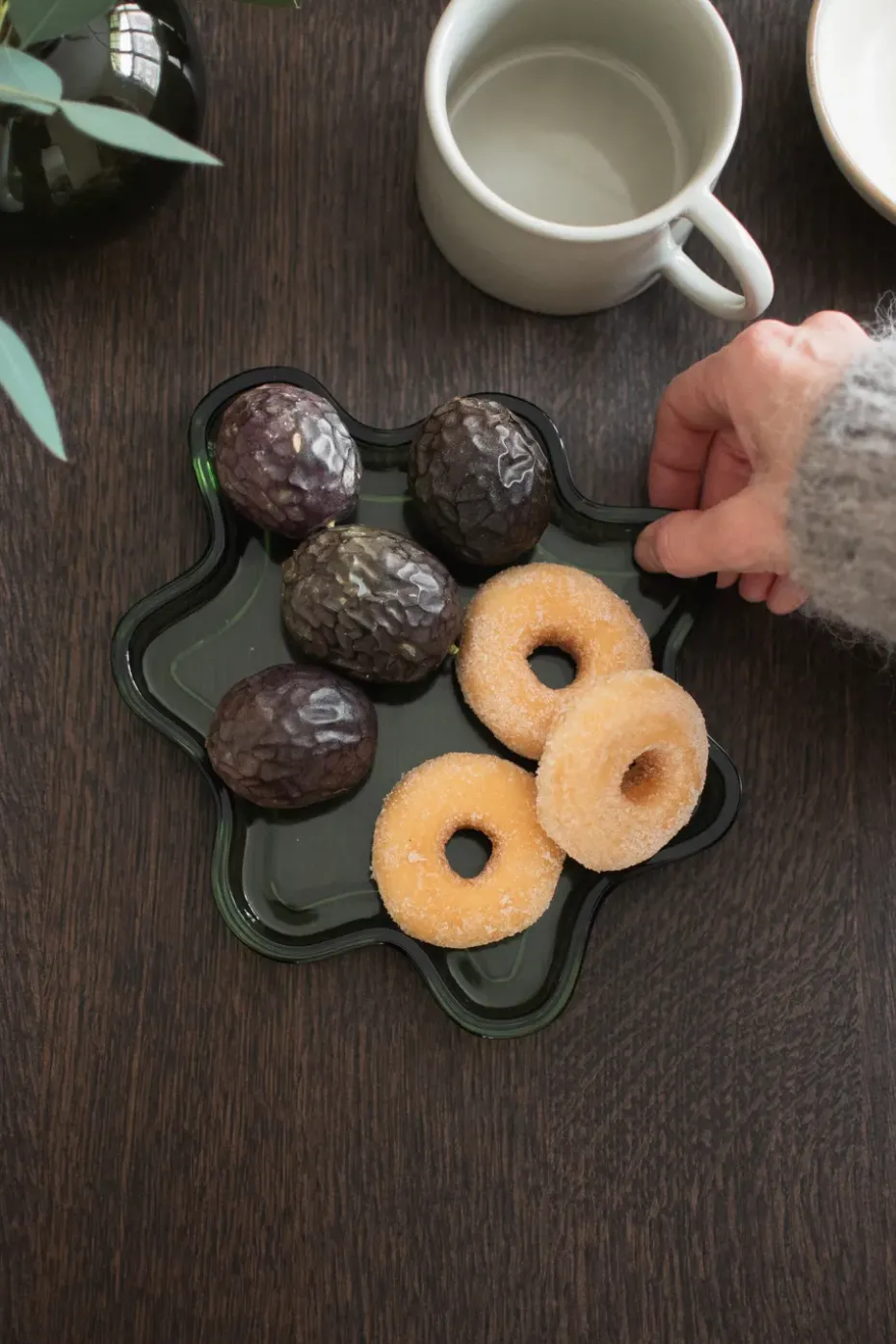 Filter decorative tray, Green, Ø22x2 cm