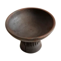 Fire bowl on foot S, brown