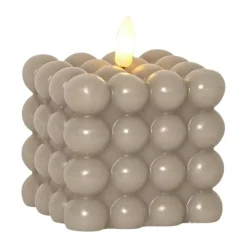 Flamme Dot pillar candle Ø7.5x9.5 cm, Beige