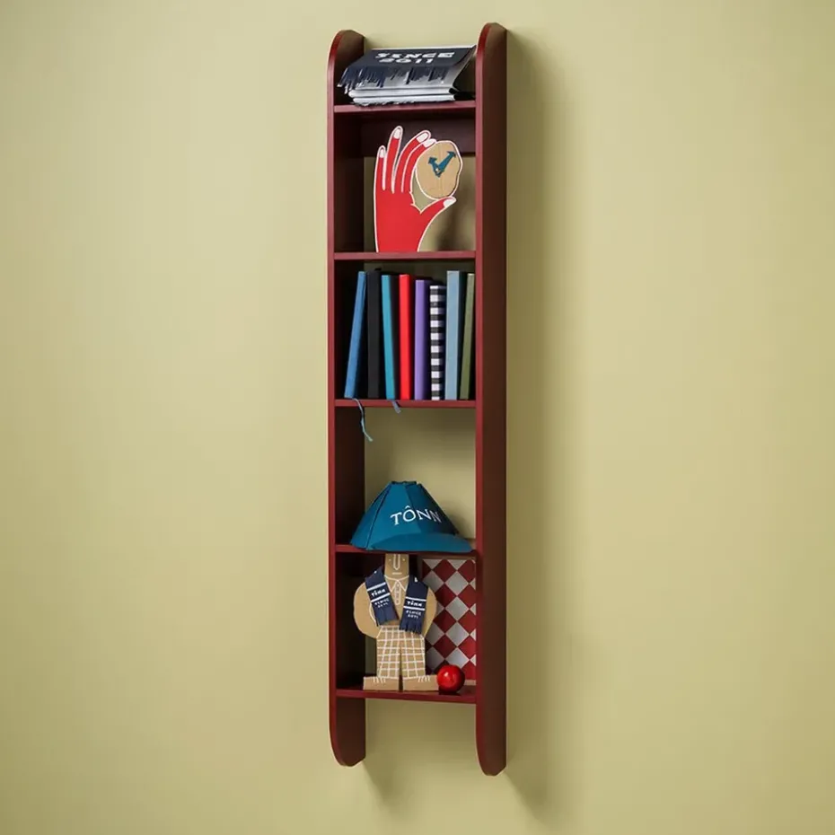 Flaneaur wall shelf 27x128 cm, Burgundy