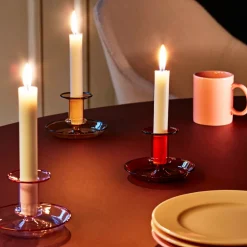 Flare candlestick, pink