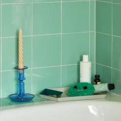 Flare medium candle sticks, light blue-red