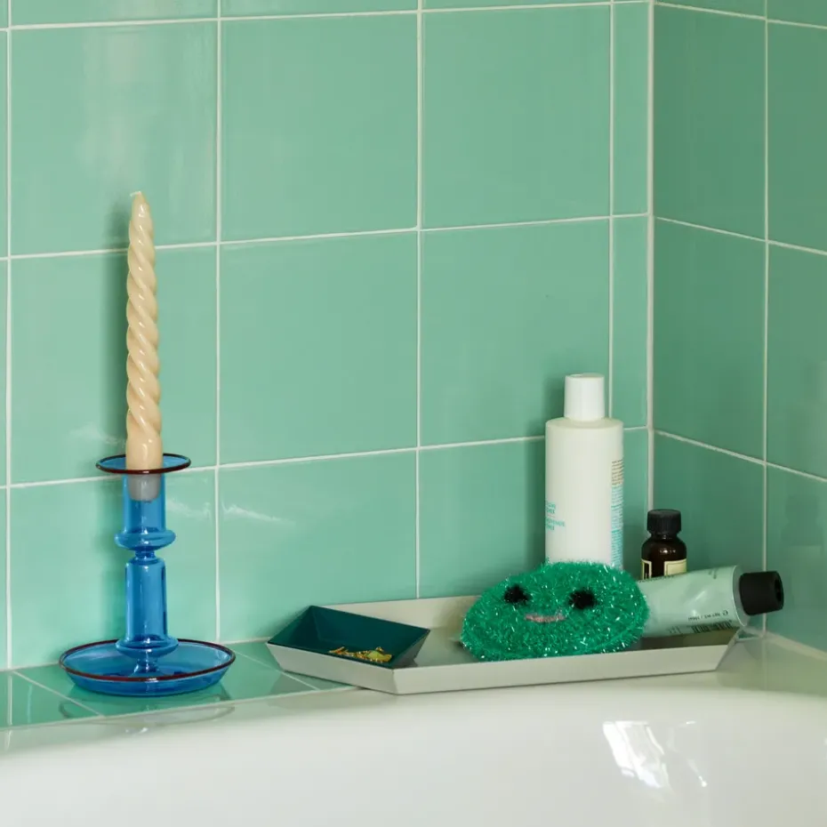 Flare medium candle sticks, light blue-red