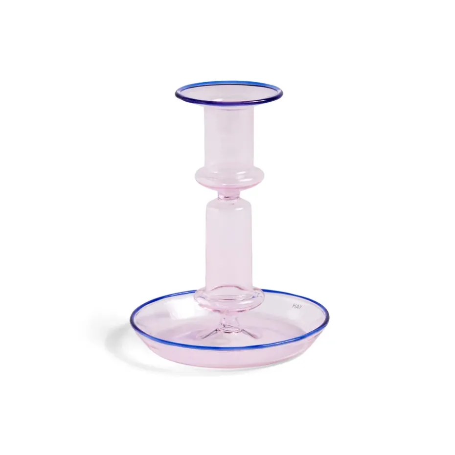 Flare medium candle sticks, pink-blue