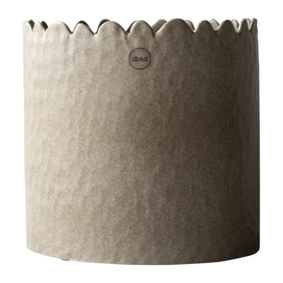 Flowery pot Ø20 cm, Beige