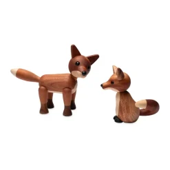 Foxy fox decoration 12 cm, Mahogany