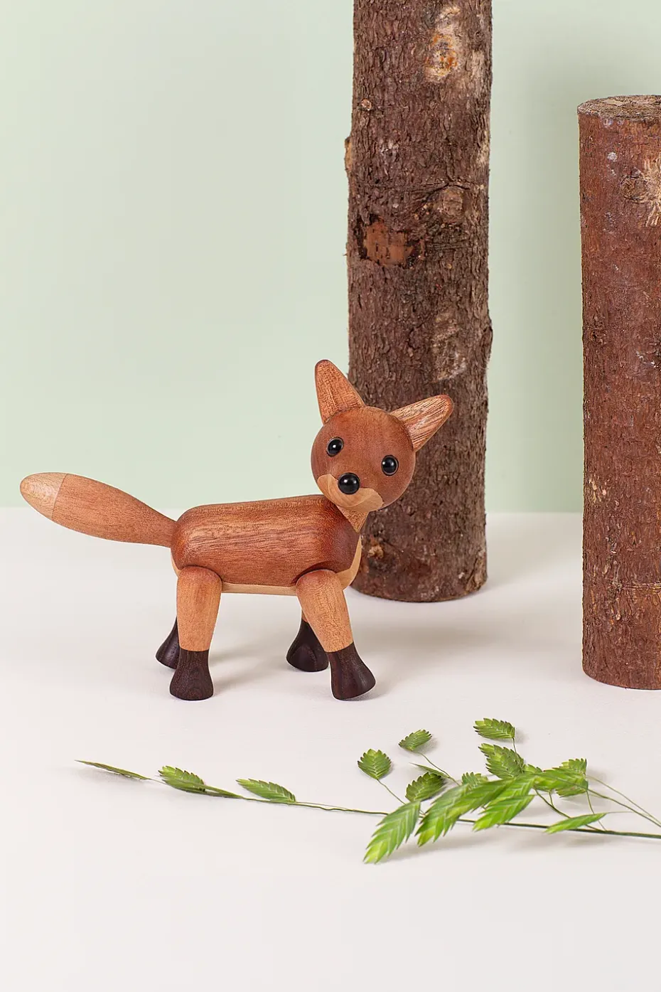 Foxy fox decoration 12 cm, Mahogany