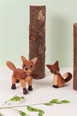 Foxy fox decoration 12 cm, Mahogany