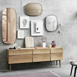 Framed mirror, Grey, 59x44 cm