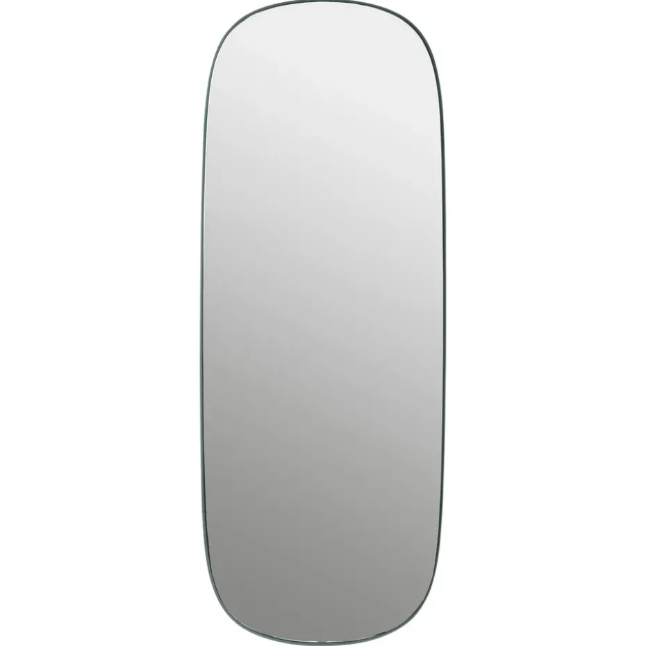 Framed mirror large, Dark-green clear, 118x44,5