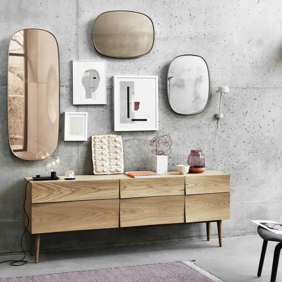 Framed mirror, Taupe, 59x44 cm