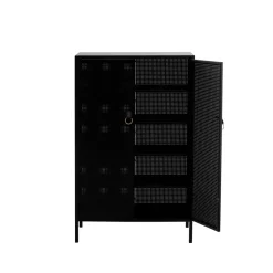 Francis cabinet, Black. black leather