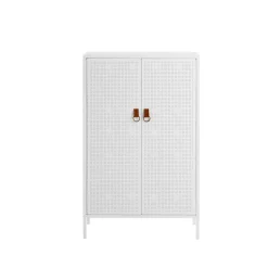 Francis cabinet, White. leather