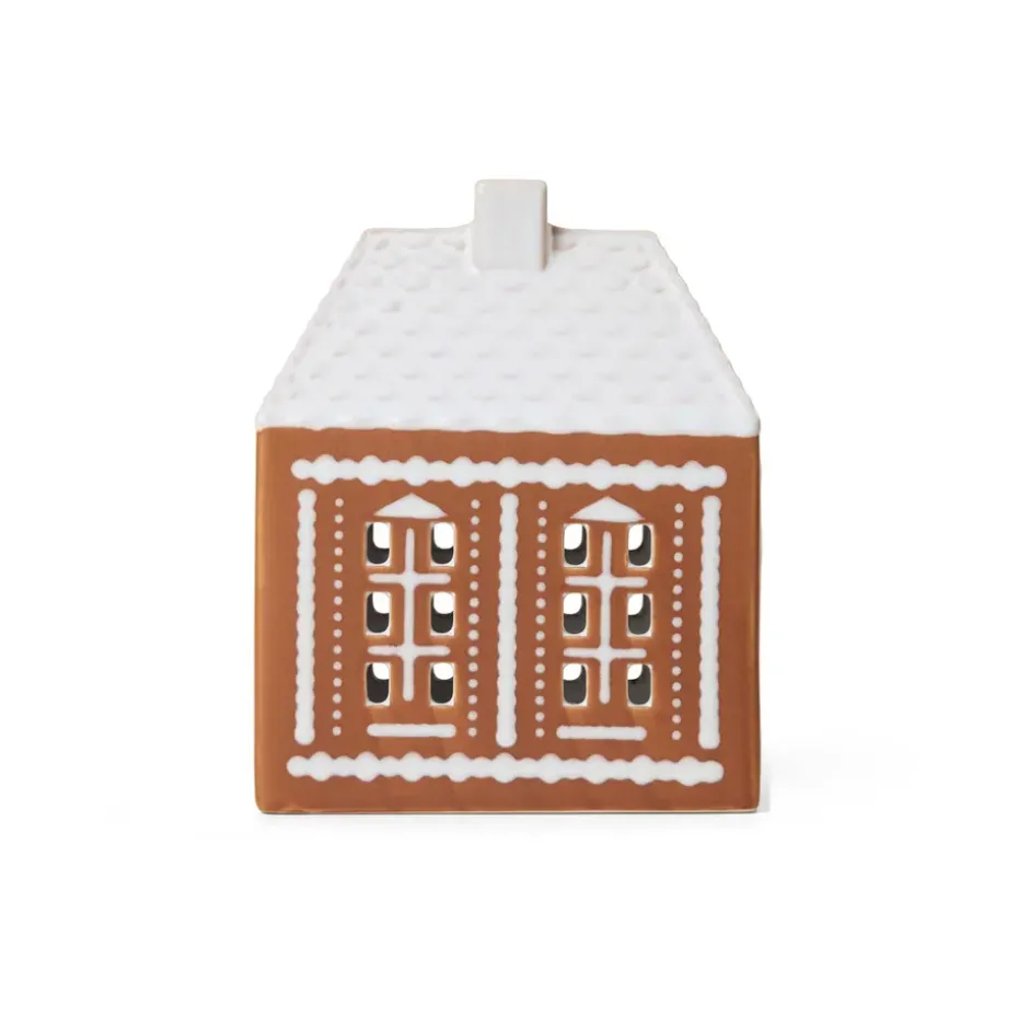 Gingerbread candle holder medium 15 cm, Brown
