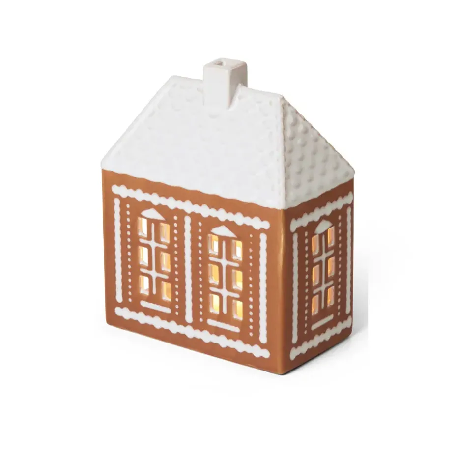 Gingerbread candle holder medium 15 cm, Brown