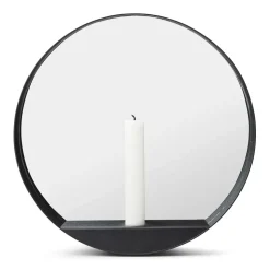 Glim mirror/candlestick Ø28 cm, Black