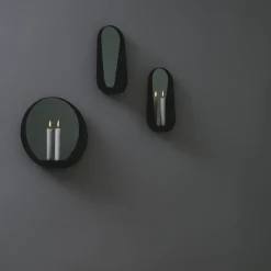 Glim mirror/candlestick Ø28 cm, Black