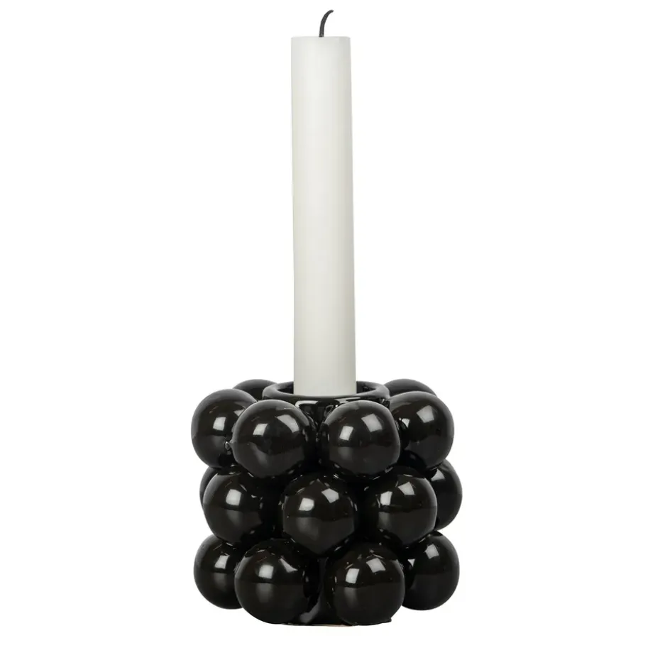 Globe candle sticks 8.5 cm, black