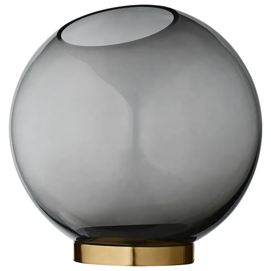 Globe vase large, black-brass