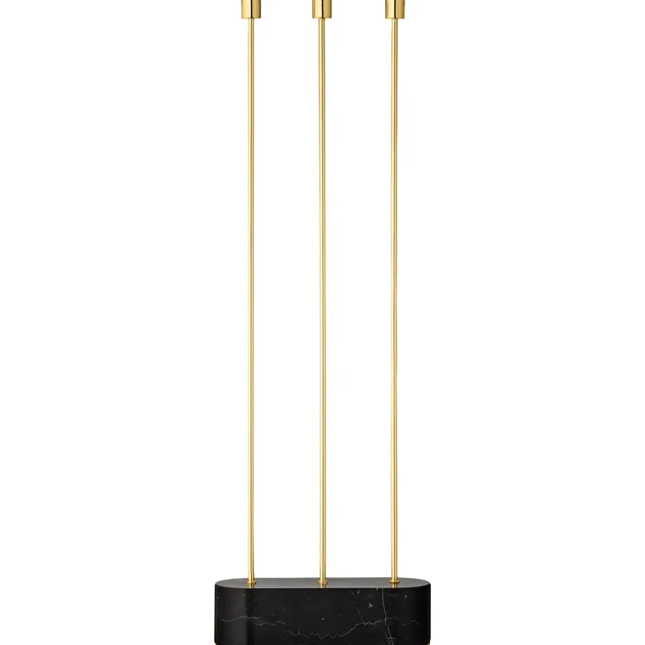 Grasil floor candle sticks, black-gold