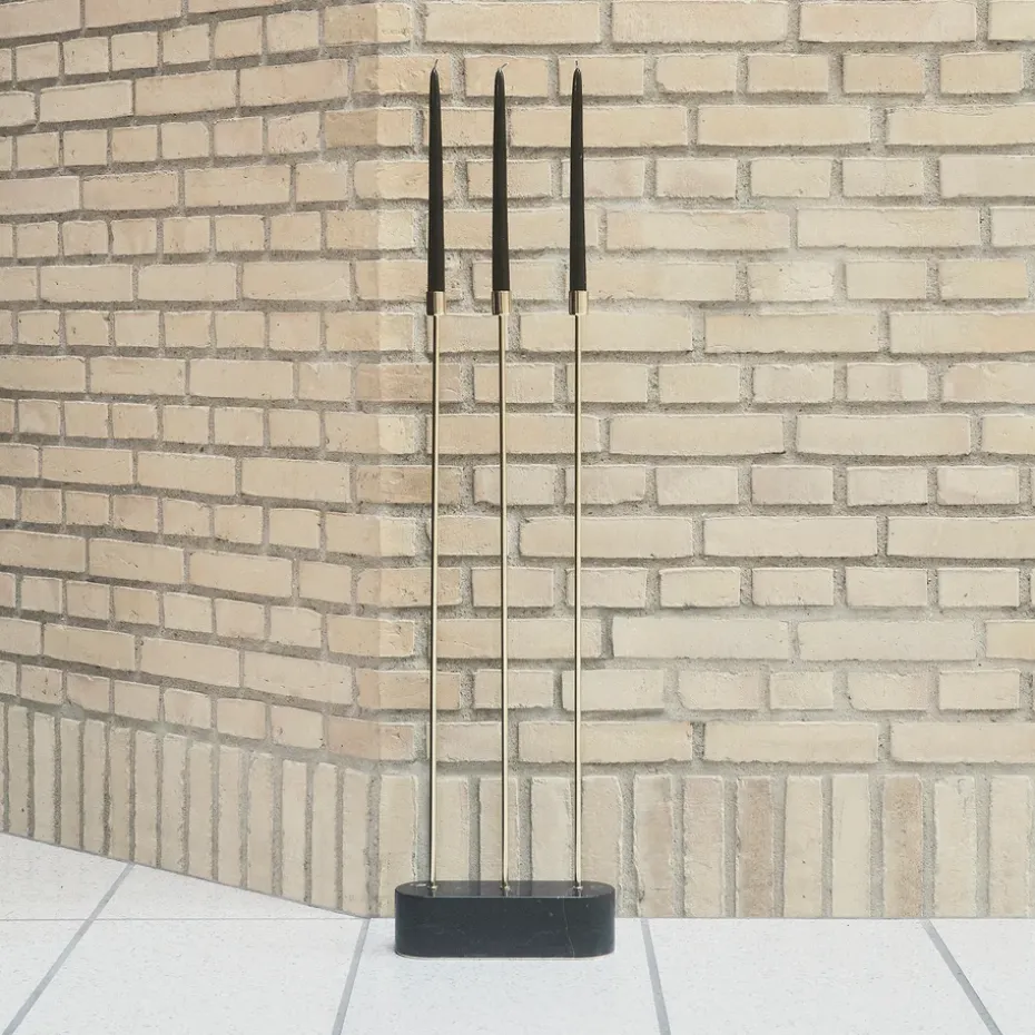 Grasil floor candle sticks, black-gold